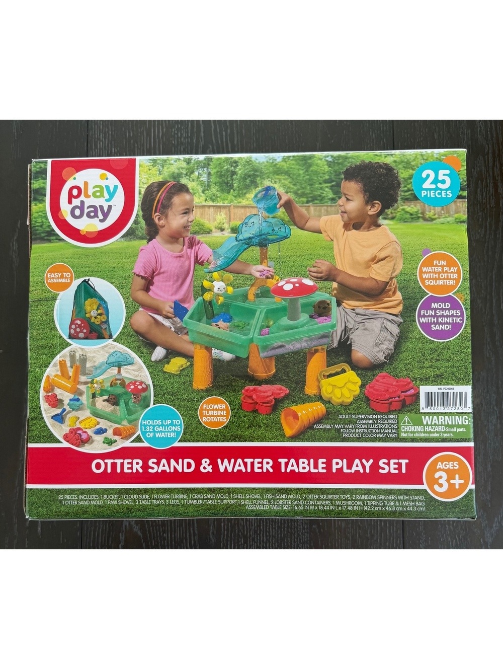 Play Day Otter Sand and Water Table Activity Playset, 24 Pieces, Multicolor